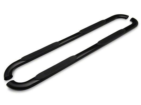 Barricade 4-Inch Oval Bent End Side Step Bars; Black (10-24 RAM 3500 Mega Cab)