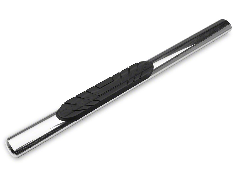 Barricade 4-Inch Oval Straight End Side Step Bars; Stainless Steel (10-24 RAM 3500 Regular Cab)