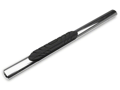 Barricade 4-Inch Oval Straight End Side Step Bars; Stainless Steel (10-24 RAM 3500 Regular Cab)