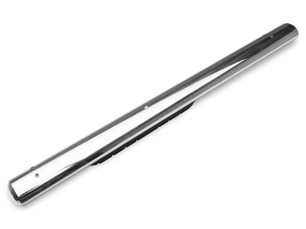 Barricade 4-Inch Oval Straight End Side Step Bars; Stainless Steel (10-24 RAM 3500 Regular Cab)