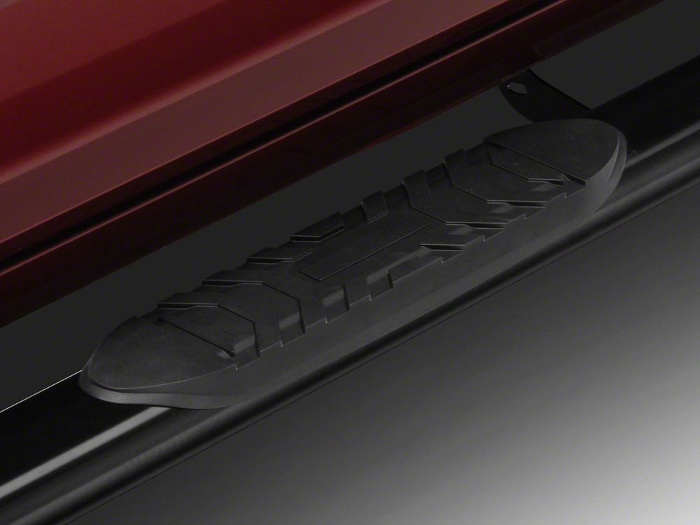 Barricade 5-Inch Oval Straight End Side Step Bars; Gloss Black (10-24 RAM 3500 Crew Cab)