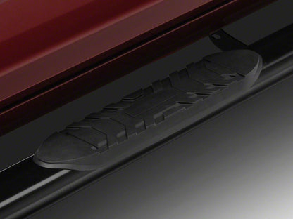 Barricade 5-Inch Oval Straight End Side Step Bars; Gloss Black (10-24 RAM 3500 Crew Cab)