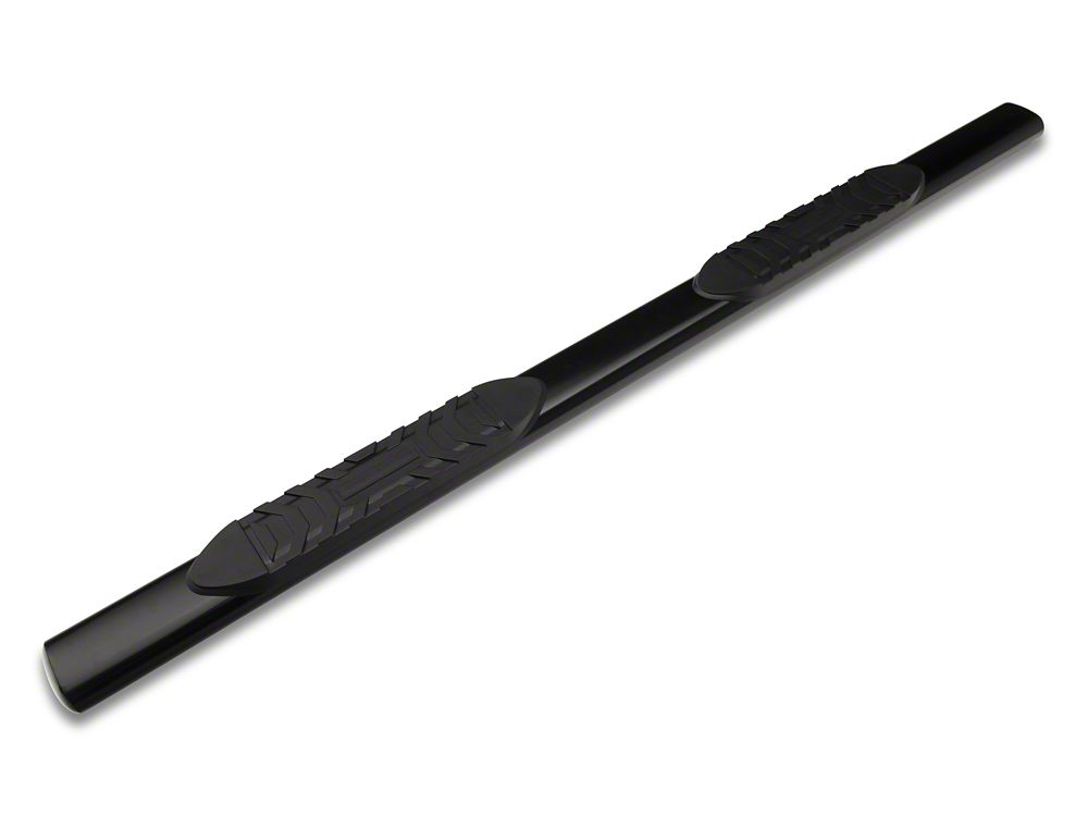 Barricade 5-Inch Oval Straight End Side Step Bars; Gloss Black (10-24 RAM 3500 Crew Cab)