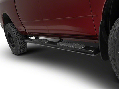 Barricade 5-Inch Oval Straight End Side Step Bars; Gloss Black (10-24 RAM 3500 Crew Cab)
