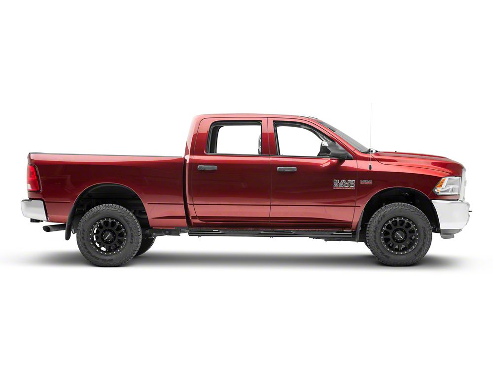 Barricade 5-Inch Oval Straight End Side Step Bars; Gloss Black (10-24 RAM 3500 Crew Cab)