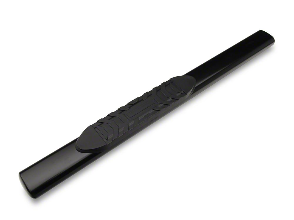 Barricade 5-Inch Oval Straight End Side Step Bars; Gloss Black (10-24 RAM 3500 Regular Cab)