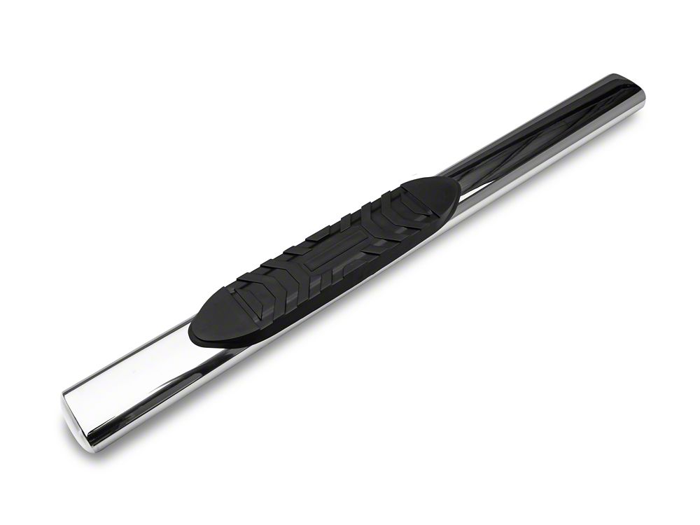 Barricade 5-Inch Oval Straight End Side Step Bars; Stainless Steel (10-24 RAM 3500 Regular Cab)