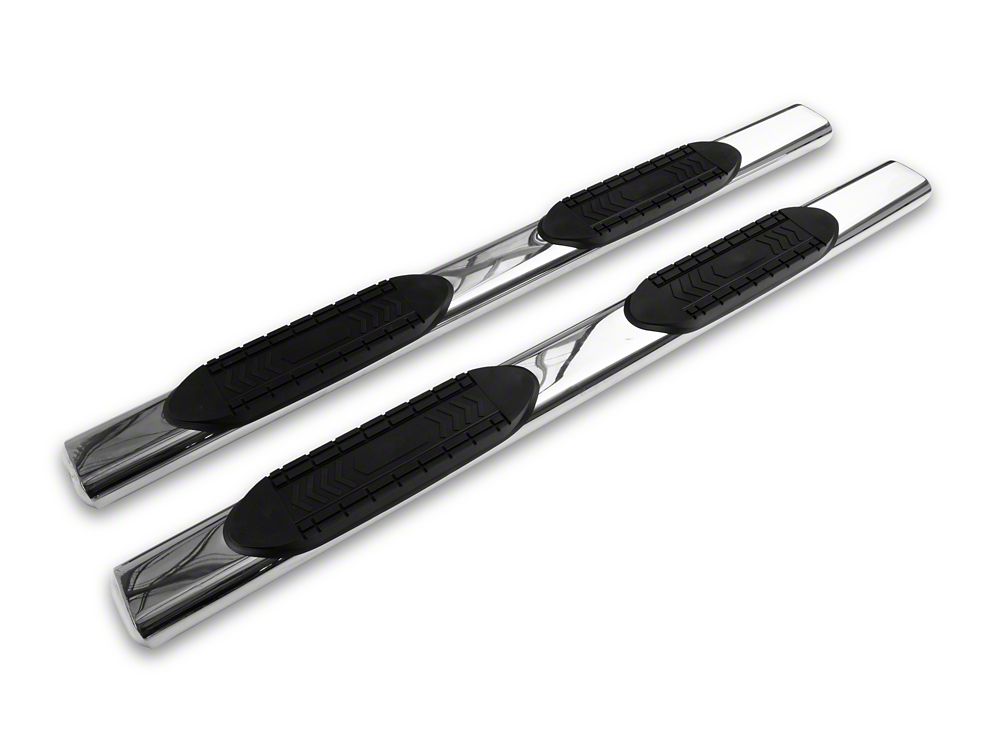 Barricade 6-Inch Oval Straight End Side Step Bars; Stainless Steel (03-09 RAM 3500 Quad Cab)