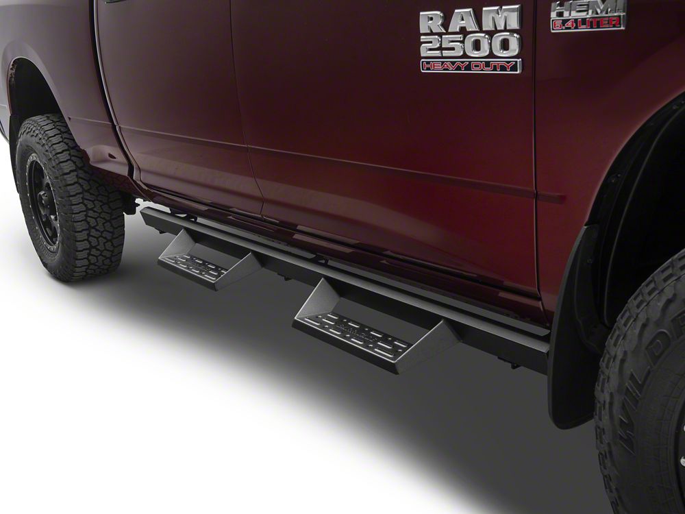Barricade Canyon Drop Steps; Textured Black (10-25 RAM 3500 Crew Cab)