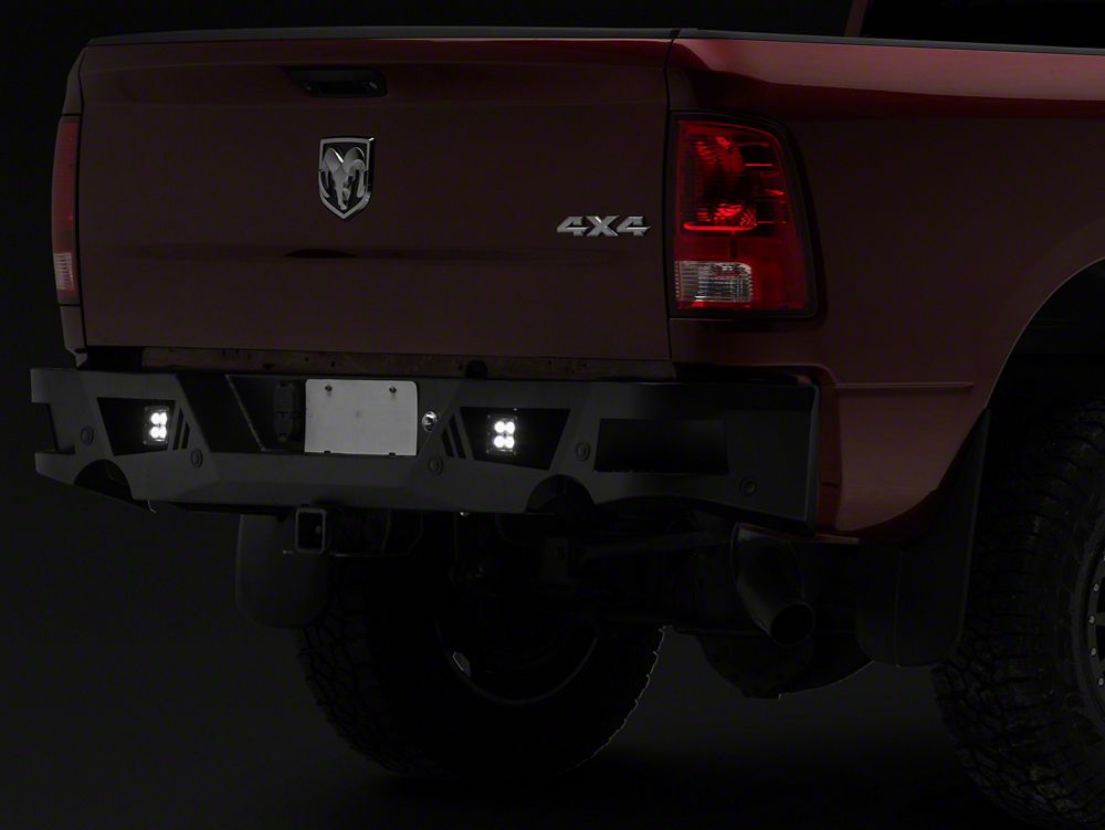 Barricade Extreme HD Rear Bumper with LED Spot Lights; Textured Black (10-24 RAM 3500)