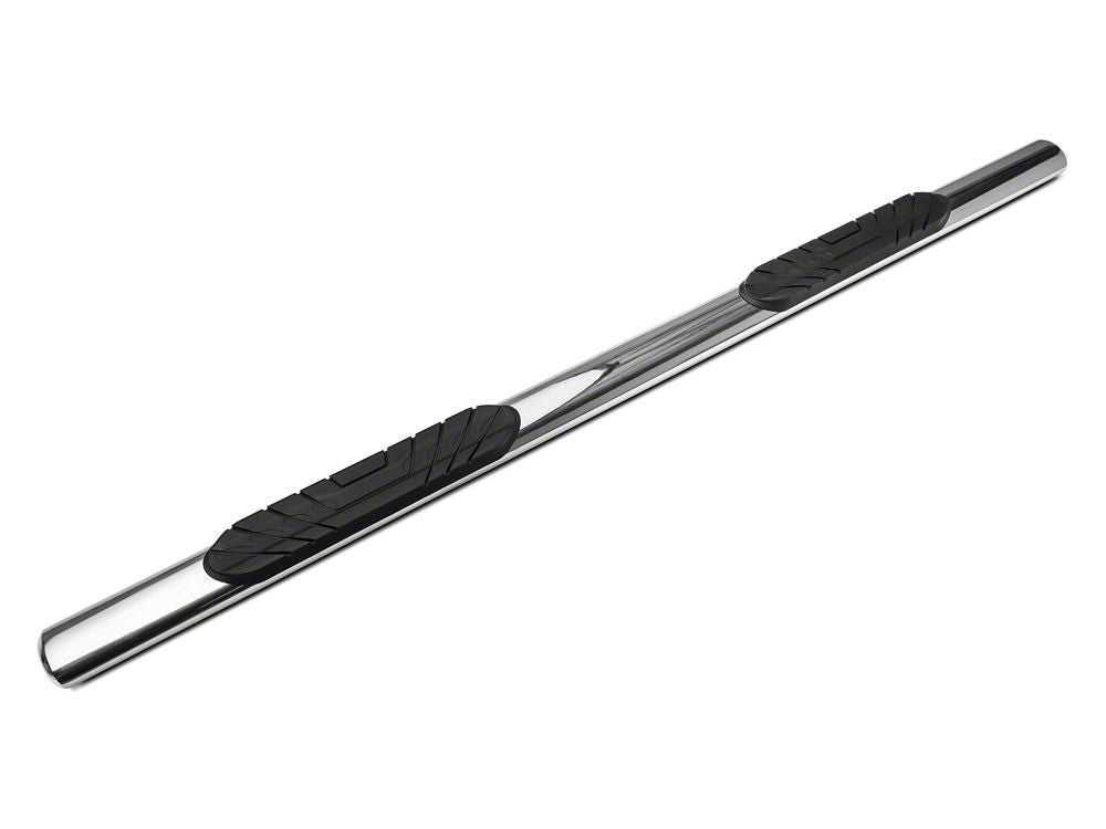 Barricade 4-Inch Oval Straight End Side Step Bars; Stainless Steel (07-14 Silverado 3500 HD Crew Cab)