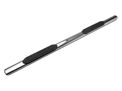 Barricade 4-Inch Oval Straight End Side Step Bars; Stainless Steel (07-14 Silverado 3500 HD Crew Cab)