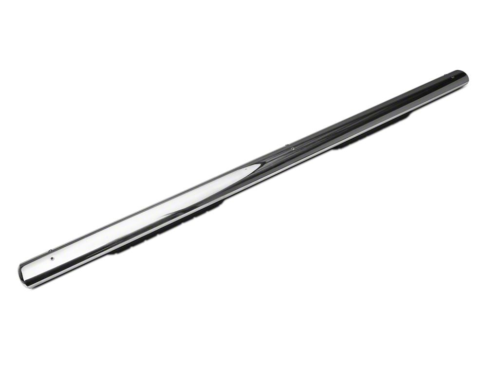 Barricade 4-Inch Oval Straight End Side Step Bars; Stainless Steel (07-14 Silverado 3500 HD Crew Cab)