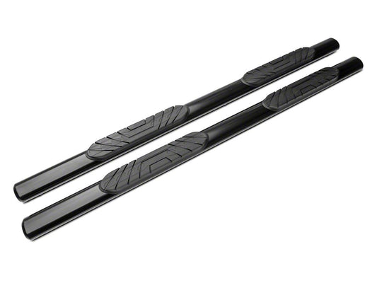Barricade 4-Inch Oval Straight End Side Step Bars; Black (07-14 Silverado 3500 HD Extended Cab)