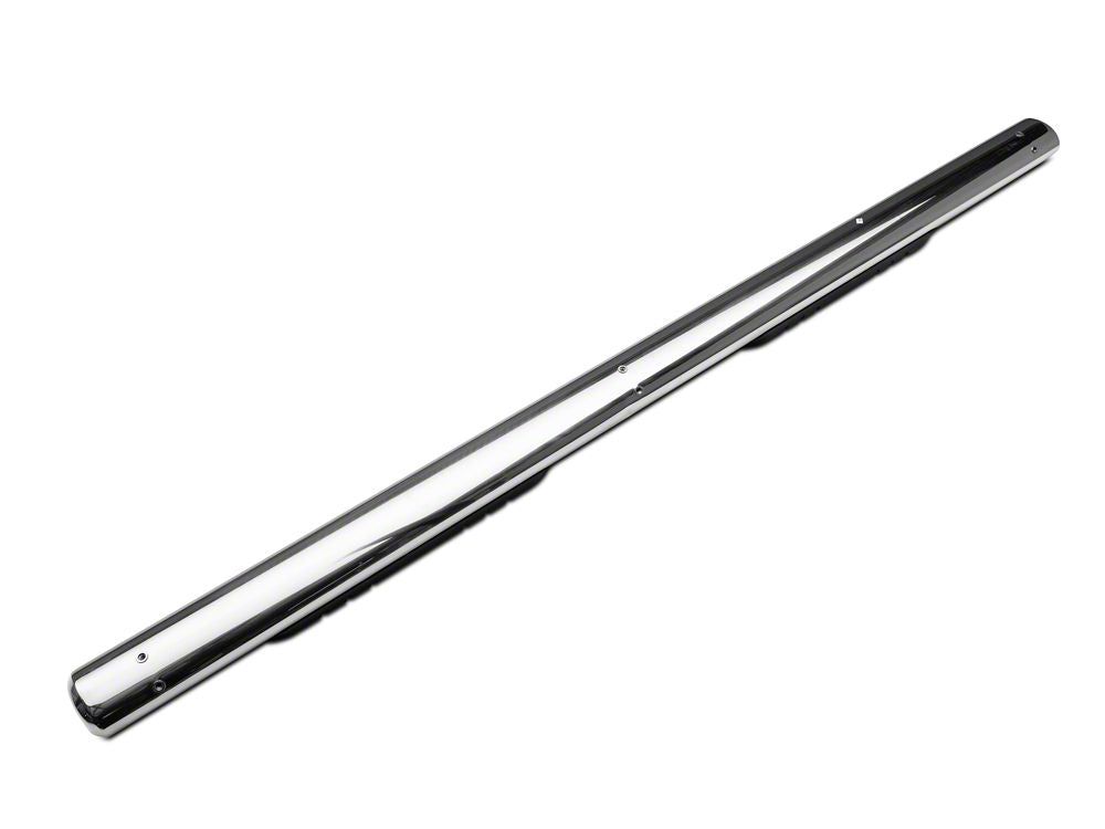 Barricade 4-Inch Oval Straight End Side Step Bars; Stainless Steel (07-14 Silverado 3500 HD Extended Cab)