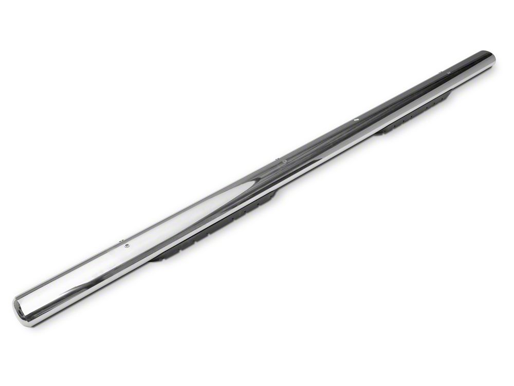 Barricade 4-Inch Oval Straight End Side Step Bars; Rocker Mount; Stainless Steel (07-19 Silverado 3500 HD Crew Cab)