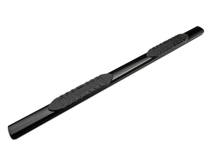 Barricade 5-Inch Oval Straight End Side Step Bars; Rocker Mount; Black (07-19 Silverado 3500 HD Crew Cab)