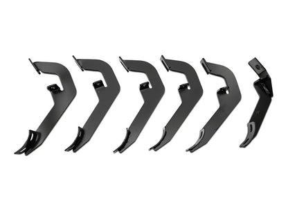Barricade 5-Inch Oval Straight End Side Step Bars; Rocker Mount; Black (07-19 Silverado 3500 HD Crew Cab)