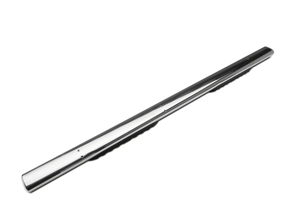 Barricade 5-Inch Oval Straight End Side Step Bars; Rocker Mount; Stainless Steel (07-19 Silverado 3500 HD Crew Cab)