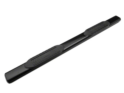 Barricade 6-Inch Oval Straight End Side Step Bars; Rocker Mount; Black (07-19 Silverado 3500 HD Crew Cab)