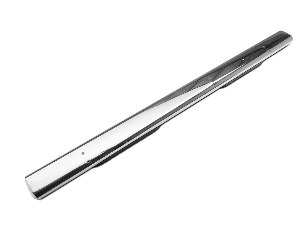 Barricade 6-Inch Oval Straight End Side Step Bars; Rocker Mount; Stainless Steel (07-19 Silverado 3500 HD Crew Cab)