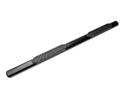 Barricade 4-Inch Oval Straight End Side Step Bars; Rocker Mount; Black (07-19 Silverado 3500 HD Extended/Double Cab)
