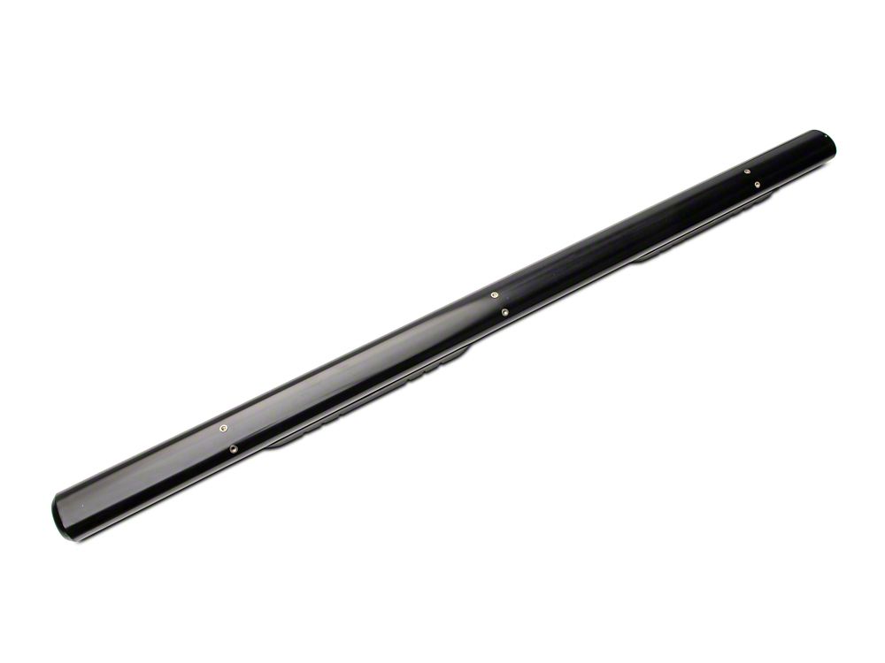 Barricade 4-Inch Oval Straight End Side Step Bars; Rocker Mount; Black (07-19 Silverado 3500 HD Extended/Double Cab)