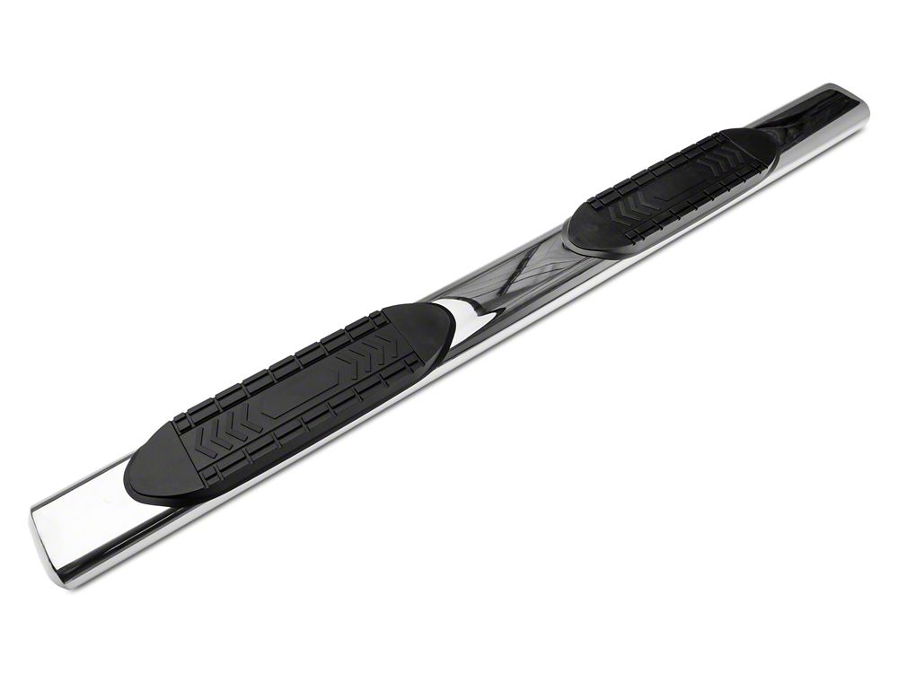 Barricade 6-Inch Oval Straight End Side Step Bars; Rocker Mount; Stainless Steel (07-19 Silverado 3500 HD Extended/Double Cab)