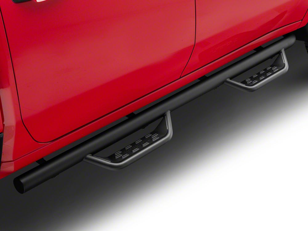 Barricade Tubular Drop Steps; Fine Textured Black Finish (20-25 Silverado 3500 HD Crew Cab)