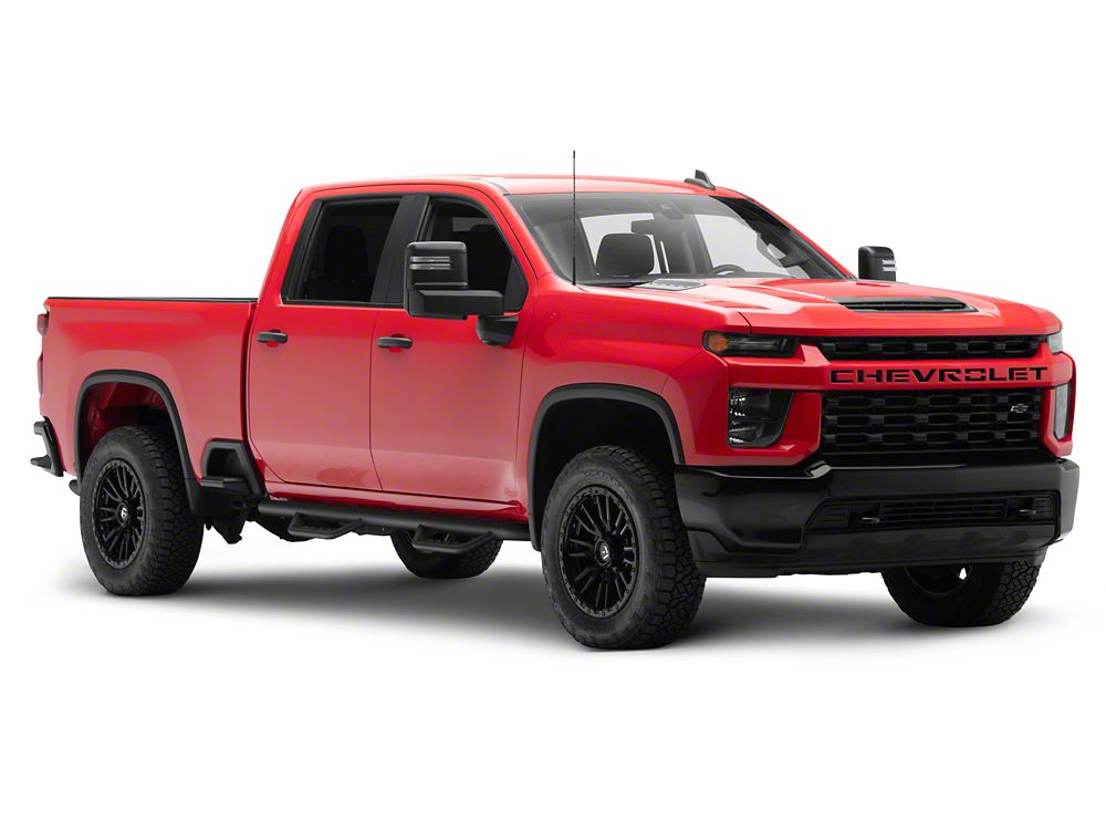 Barricade Tubular Drop Steps; Fine Textured Black Finish (20-25 Silverado 3500 HD Crew Cab)