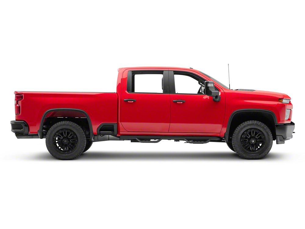 Barricade Tubular Drop Steps; Fine Textured Black Finish (20-25 Silverado 3500 HD Crew Cab)