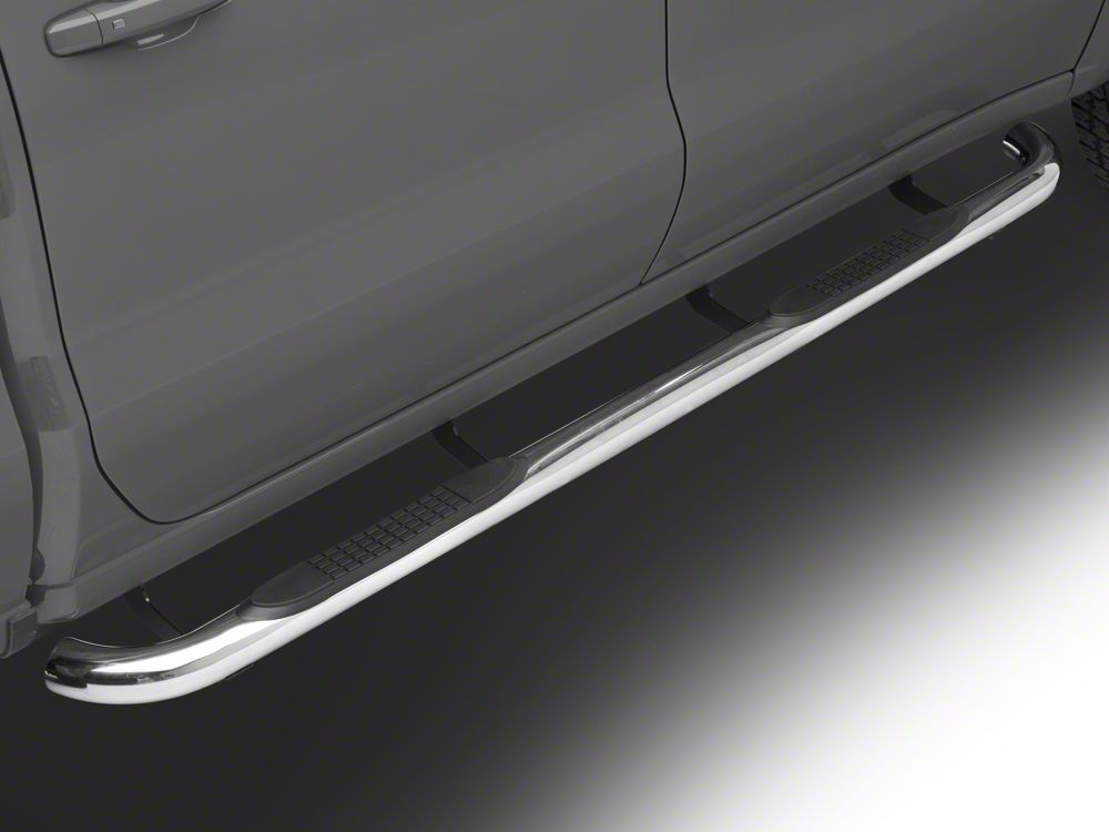 Barricade 3-Inch Side Step Bars; Stainless Steel (20-25 Silverado 3500 HD Crew Cab)