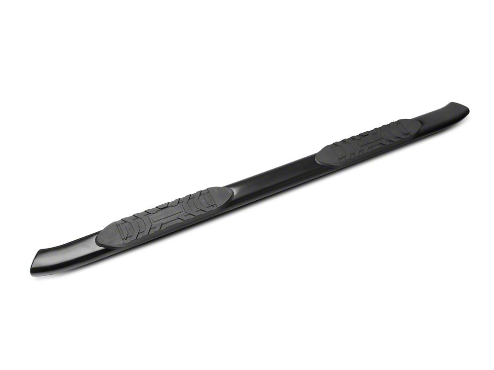 Barricade 5-Inch Oval Bent End Side Step Bars; Black (20-25 Silverado 3500 HD Crew Cab)
