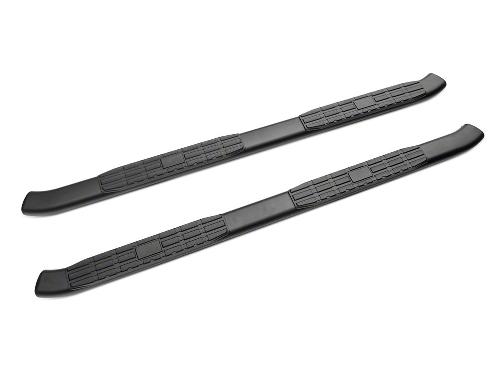 Barricade 5-Inch Oval Bent End Side Step Bars; Black (20-25 Silverado 3500 HD Double Cab)