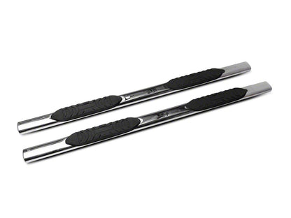 Barricade 5-Inch Oval Side Step Bars; Stainless Steel (20-25 Silverado 3500 HD Crew Cab)