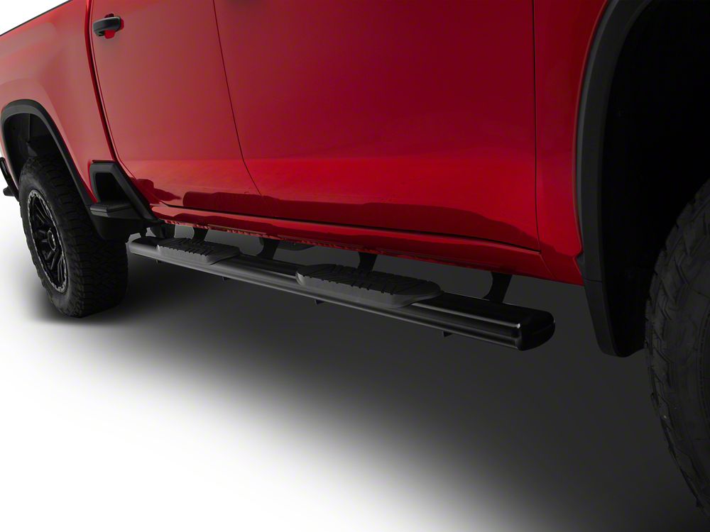 Barricade E-Series 5-Inch Oval Straight Side Step Bars; Black (20-25 Silverado 3500 HD Crew Cab)