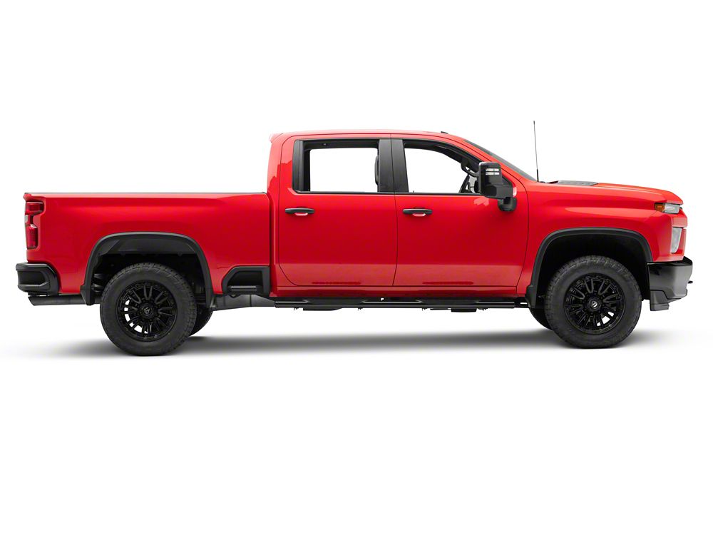Barricade E-Series 5-Inch Oval Straight Side Step Bars; Black (20-25 Silverado 3500 HD Crew Cab)