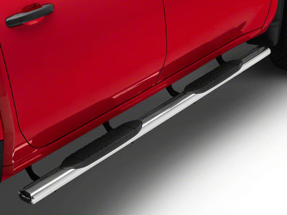 Barricade E-Series 5-Inch Oval Straight Side Step Bars; Stainless Steel (20-25 Silverado 3500 HD Crew Cab)