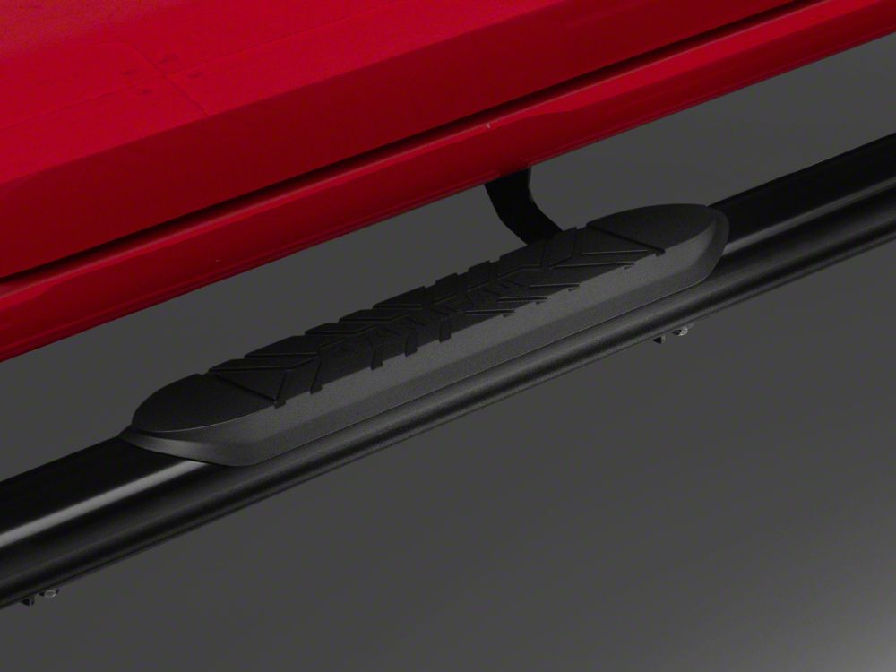 Barricade E-Series Oval Straight Side Step Bars; Black (20-25 Silverado 3500 HD Crew Cab)