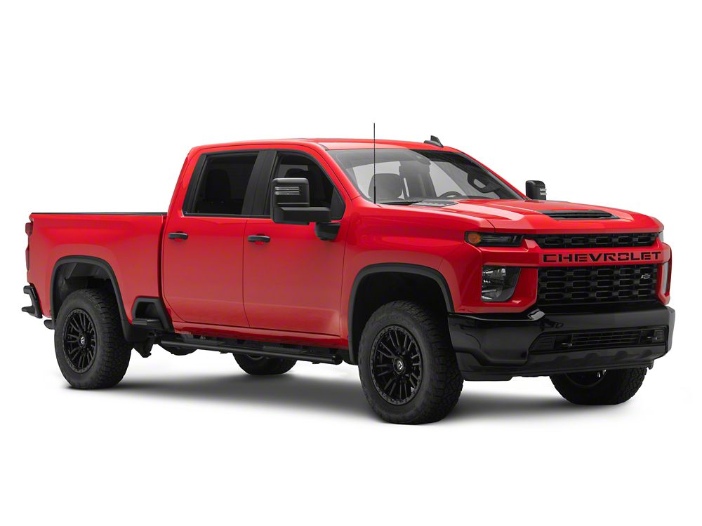 Barricade E-Series Oval Straight Side Step Bars; Black (20-25 Silverado 3500 HD Crew Cab)