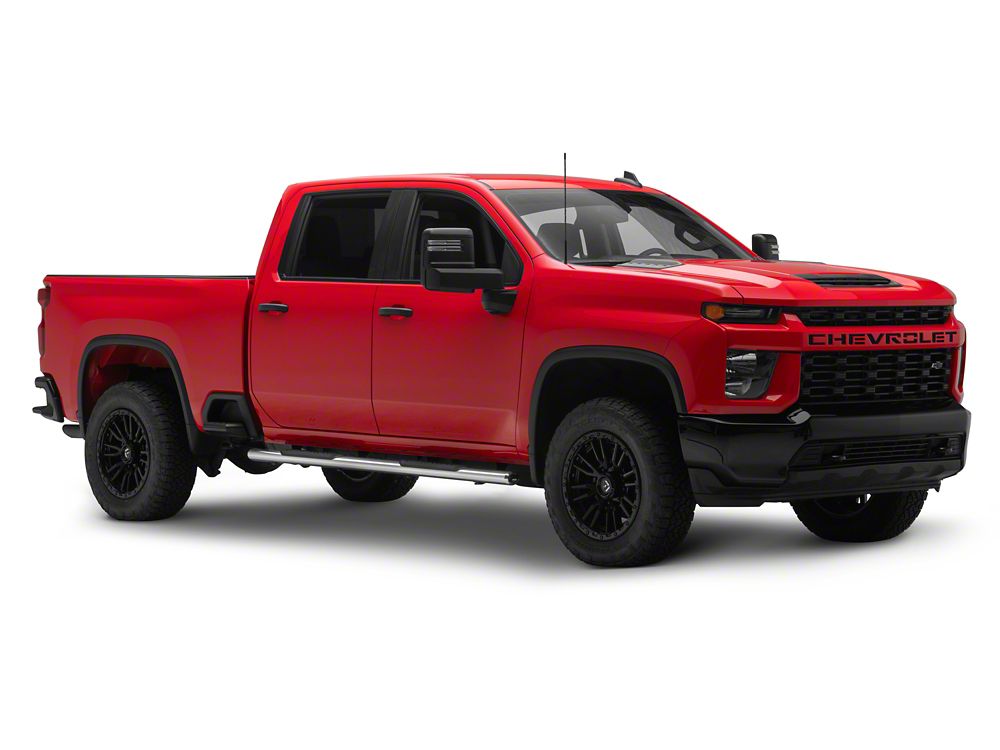 Barricade E-Series Oval Straight Side Step Bars; Stainless Steel (20-25 Silverado 3500 HD Crew Cab)