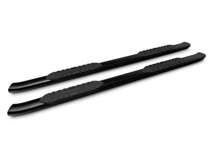 Barricade 5-Inch Oval 60 Degree Bent End Side Step Bars; Black (17-25 F-350 Super Duty SuperCab)