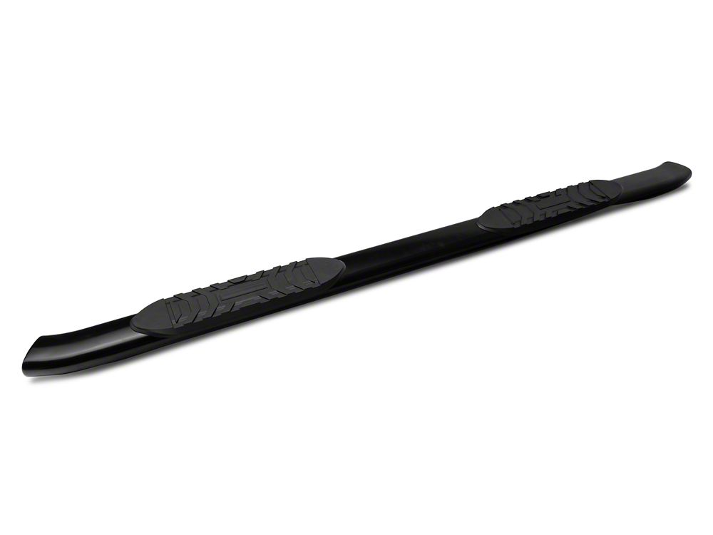 Barricade 5-Inch Oval 60 Degree Bent End Side Step Bars; Black (17-25 F-350 Super Duty SuperCab)