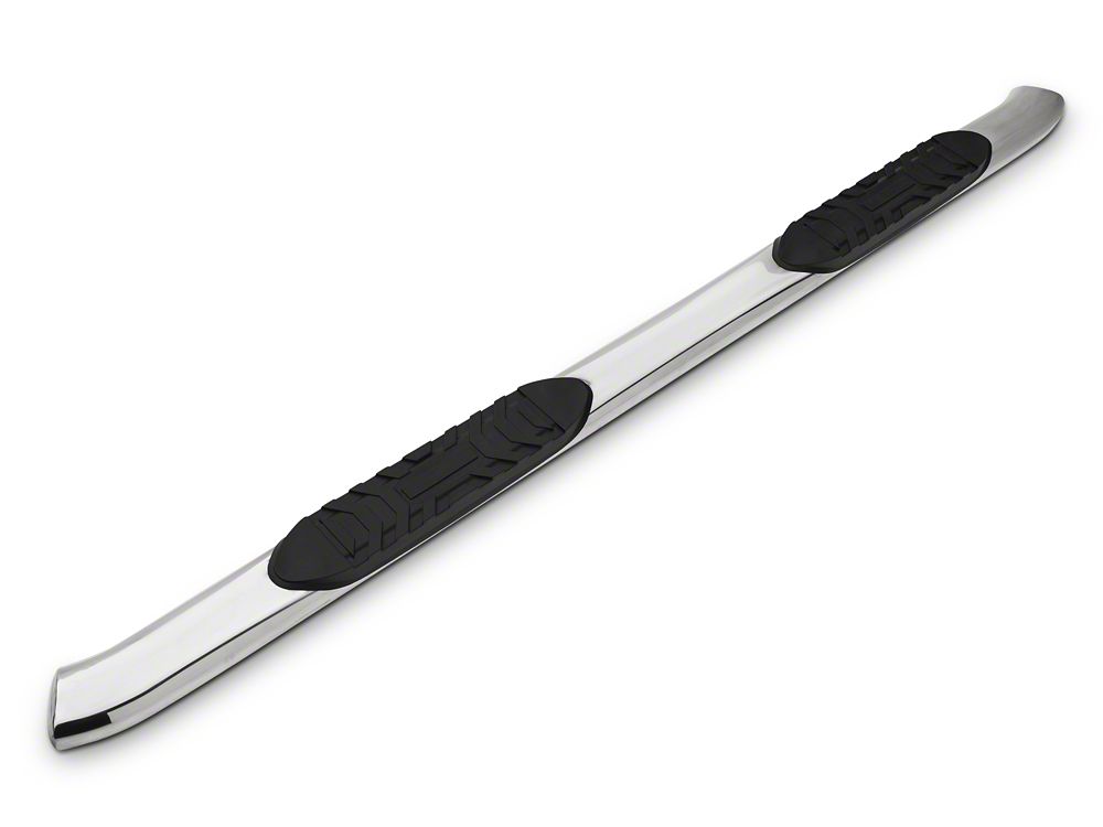 Barricade 5-Inch Oval 60 Degree Bent End Side Step Bars; Stainless Steel (17-25 F-350 Super Duty SuperCrew)