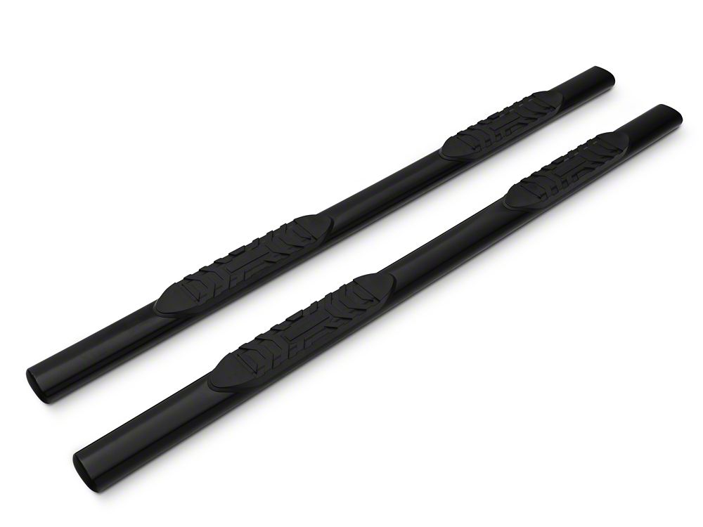 Barricade 5-Inch Oval Straight End Side Step Bars; Black (17-25 F-350 Super Duty SuperCab)