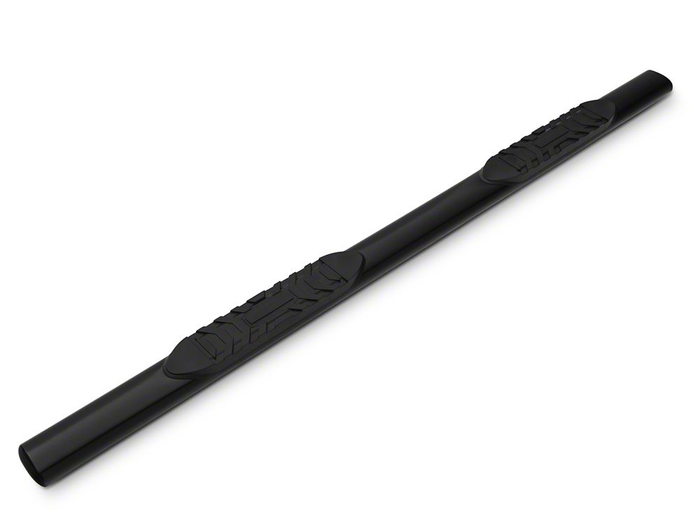 Barricade 5-Inch Oval Straight End Side Step Bars; Black (17-25 F-350 Super Duty SuperCab)