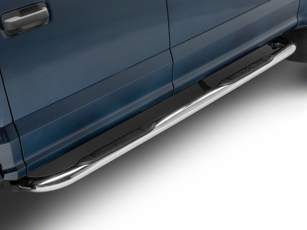 Barricade E-Series 3-Inch Side Step Bars with 90 Degree Bent Ends; Stainless Steel (17-25 F-350 Super Duty SuperCrew)