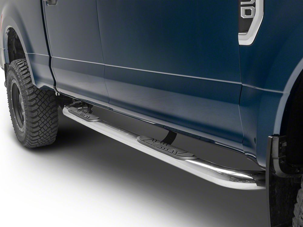 Barricade E-Series 3-Inch Side Step Bars with 90 Degree Bent Ends; Stainless Steel (17-25 F-350 Super Duty SuperCrew)
