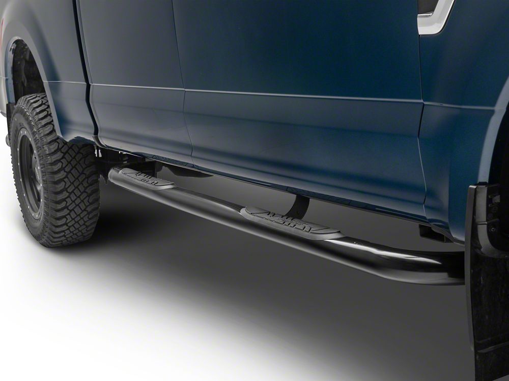Barricade E-Series 3-Inch Side Step Bars with 90 Degree Bent Ends; Black (17-25 F-350 Super Duty SuperCrew)
