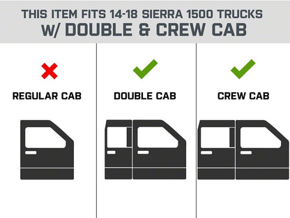 Barricade Pinnacle 4-Inch Oval Bent End Side Step Bars; Rocker Mount; Stainless Steel (14-18 Sierra 1500 Double Cab, Crew Cab)
